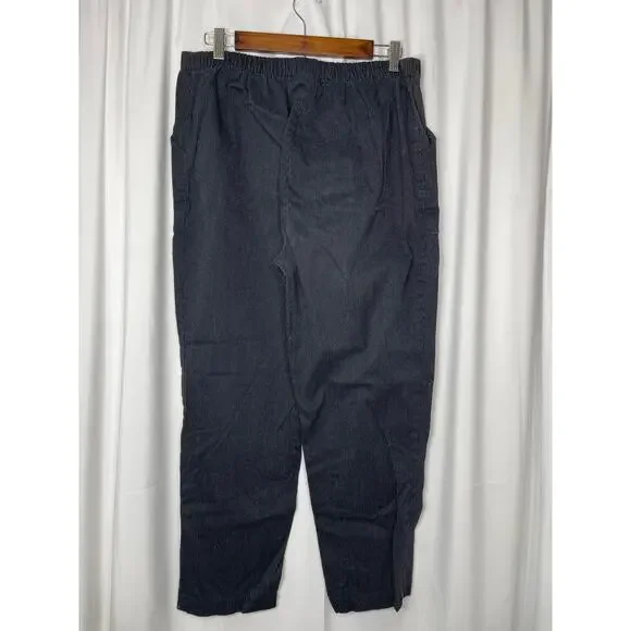 Croft and Barrow pants trousers slacks women's 16 petite 16p black w pinstripe - Picture 6 of 14